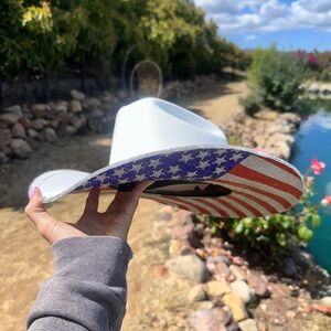 COPY - American flag USA Rhinestone cowboy hat